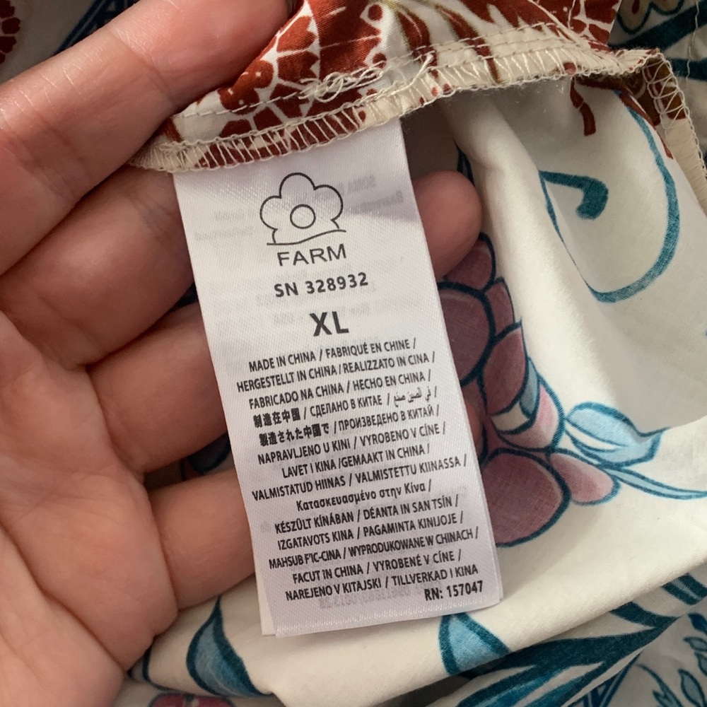 FARM Rio size XL Romantic lightness Multicolor Floral Romper puff sleeve white s - Picture 10 of 12